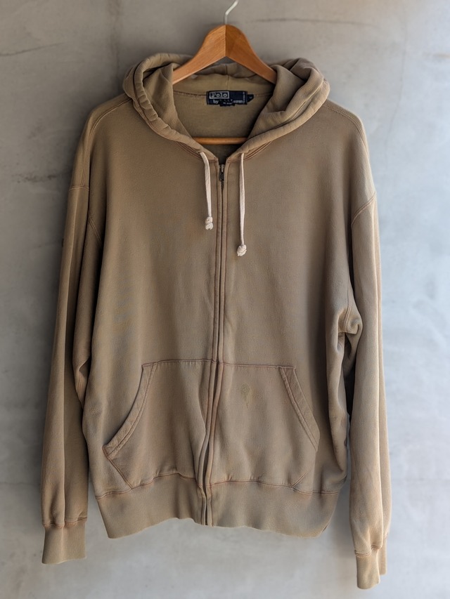 POLO RALPH LAUREN ZIP SWEAT PARKER KHAKI COLOR