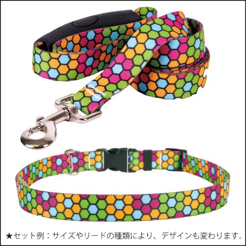 Honeycomb　首輪＋リードセット Ｍサイズ - Yellow Dog Design