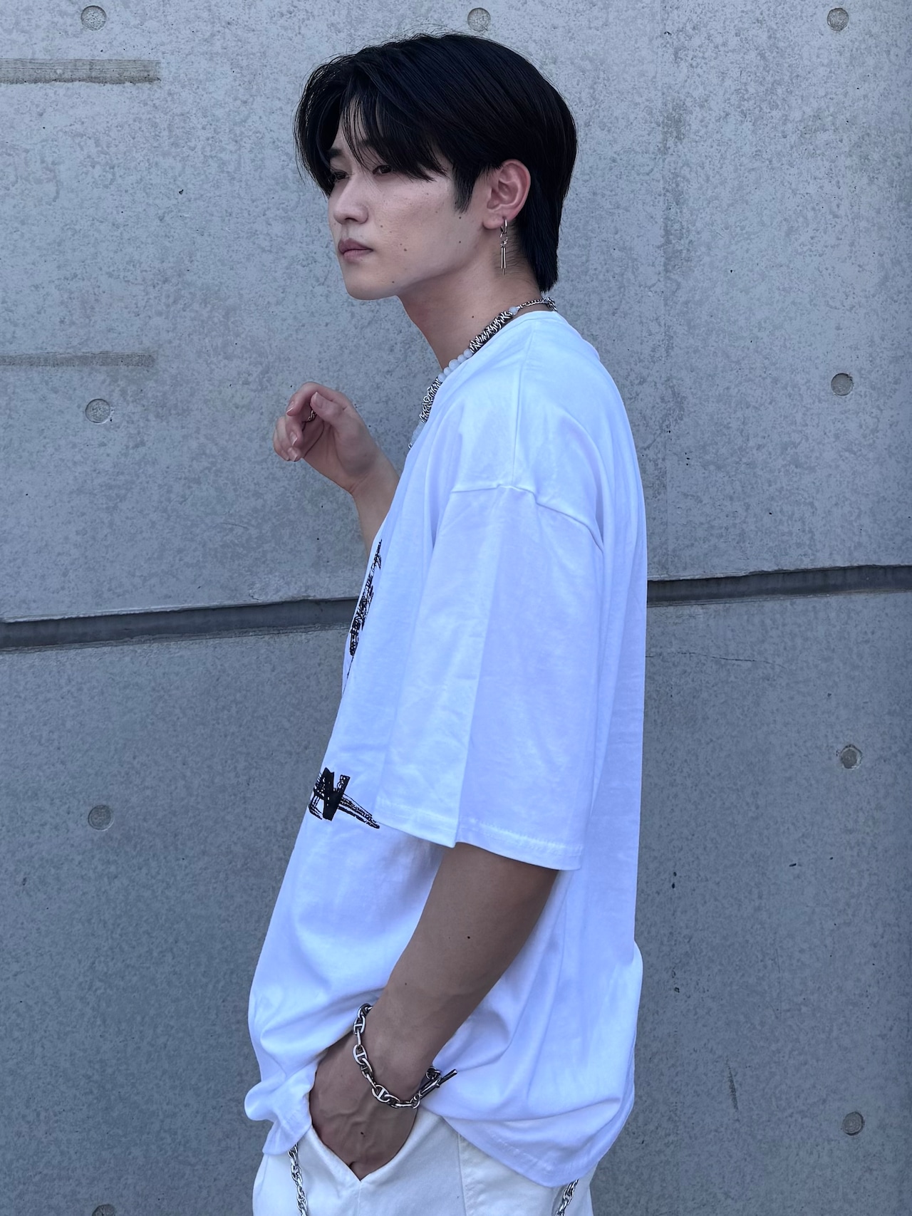 【ALUDE SELECT】crossed words graphic t-shir(2color)