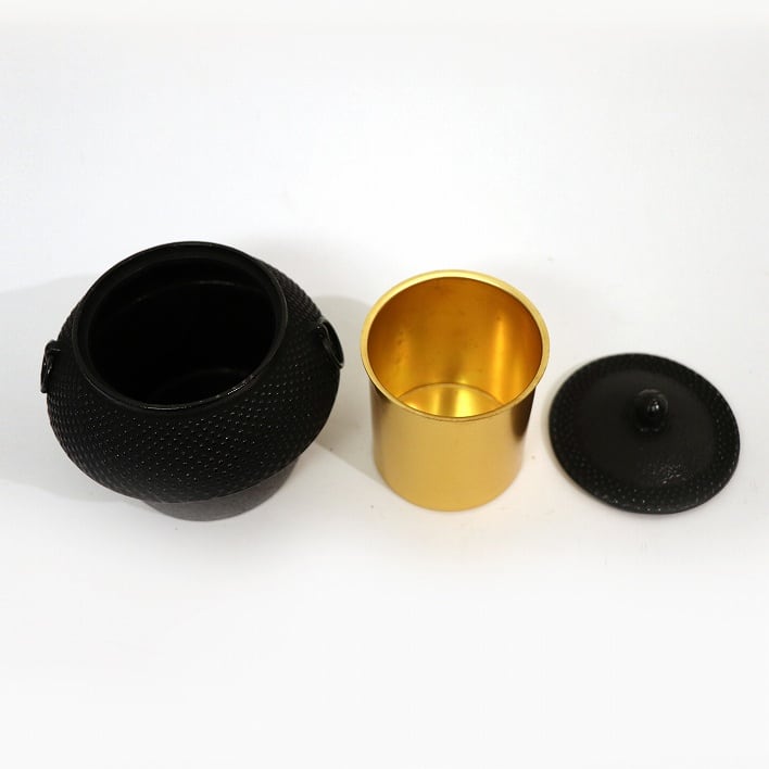 岩鋳丸型茶釜 鉄器茶釜　状態良好 昭和アンティーク品　茶道具 南部鉄器・岩鋳・茶釜・No.190523-49・梱包サイズ80 | リサイクル