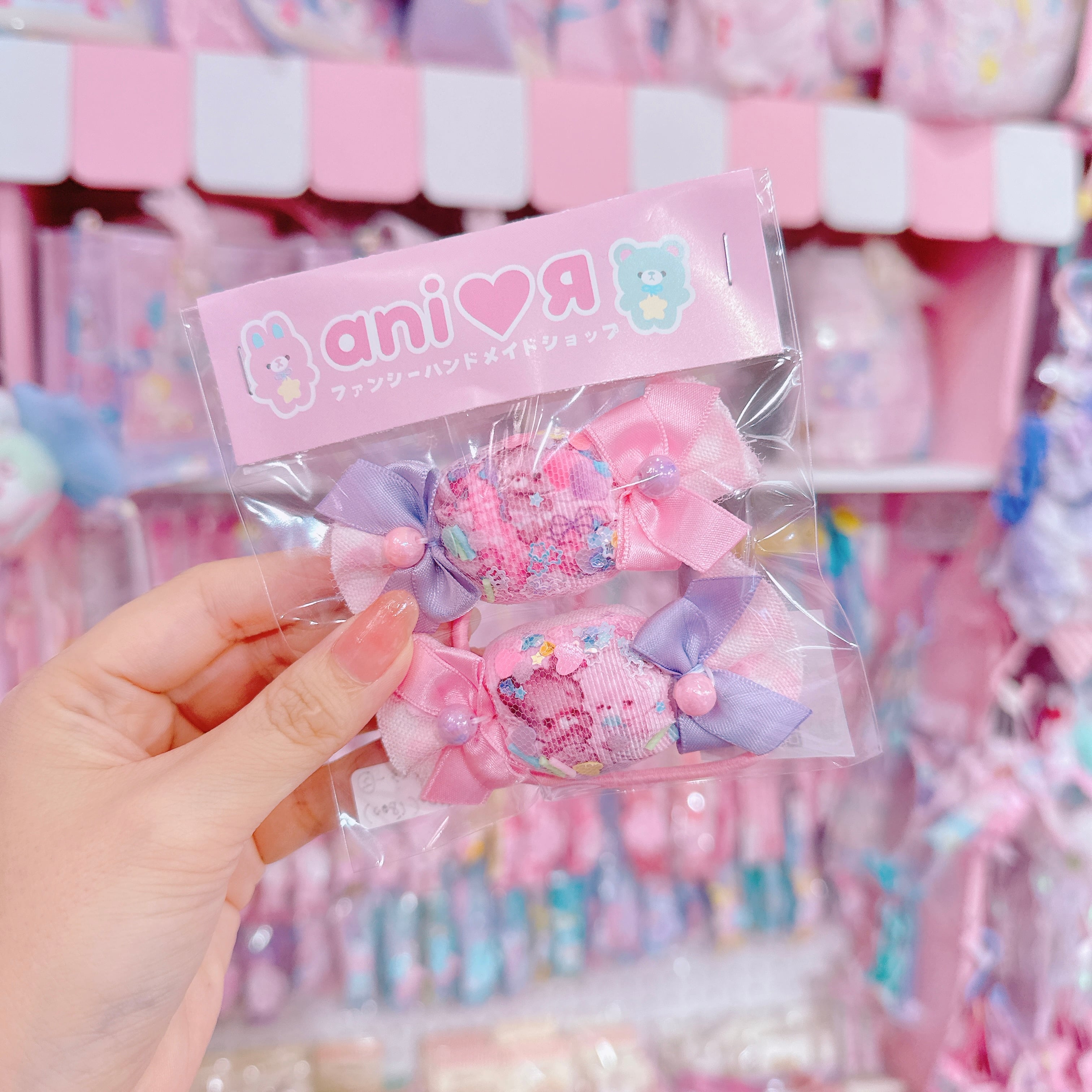 【E3】103-2 Candyリボンツインヘアゴム