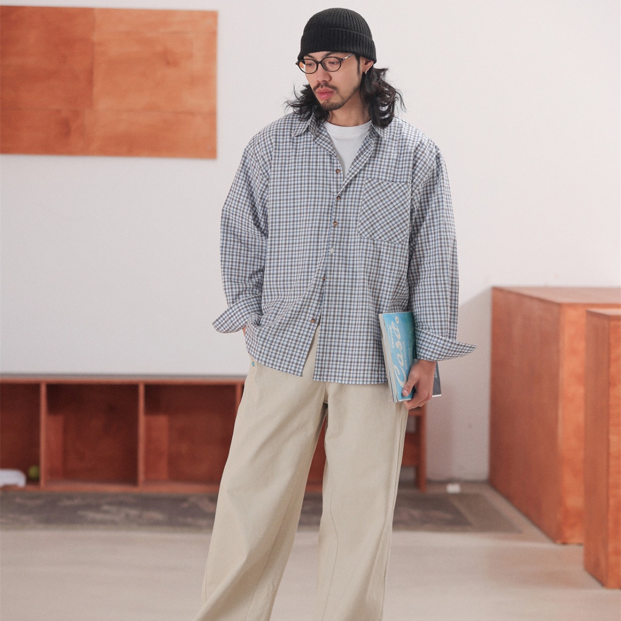 コットンチェック リラックス フィットシャツ A2054 - 2