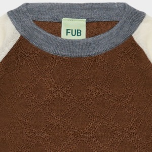 ＜FUB＞Baby&Kids カラーブロック クルーネック セーター Colour Block Crew(hazel melange)