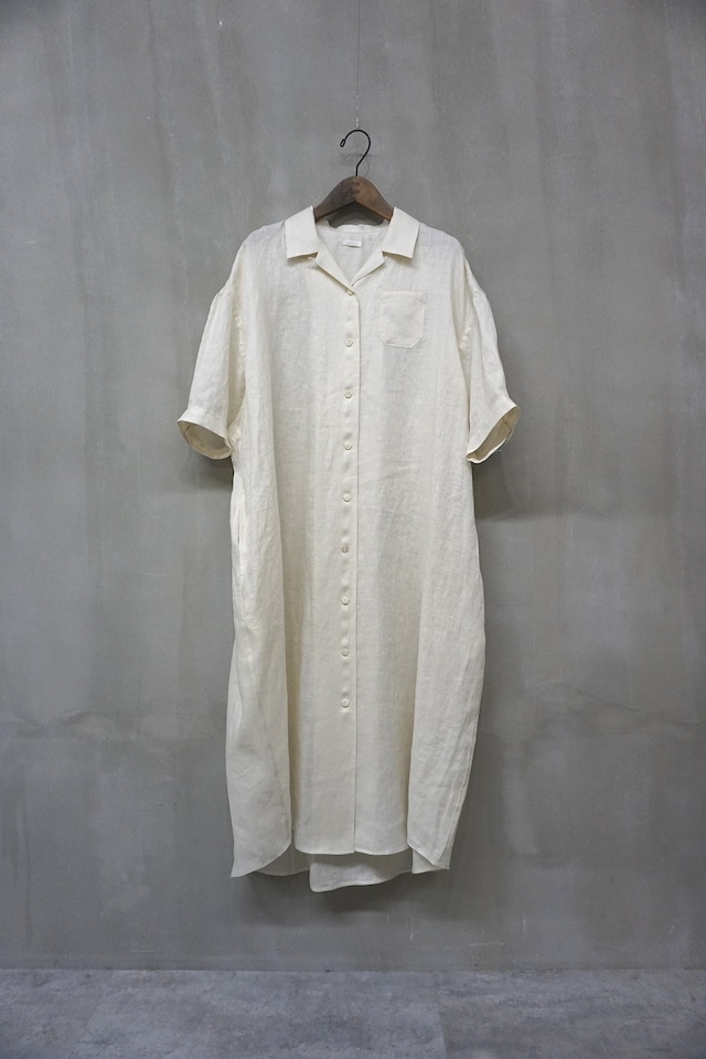 French Linen Open Collar S/S O/P
