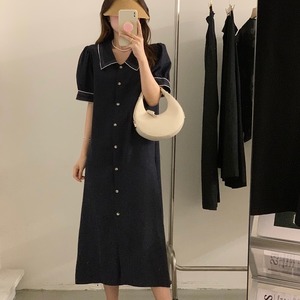 セーラーラインシャツワンピース　A1946