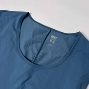 UNIQLO × Theory ユニクロ セオリー コラボ リボン ノースリーブ ワンピース L/くすみブルー レディース