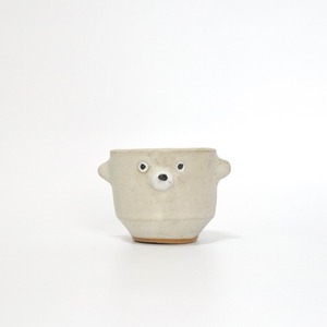 【フラワーポット】Mini White Bear Flower Pot