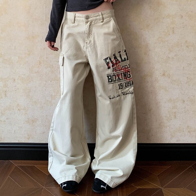 グラフィックロゴカーゴストレートパンツ 3col   R01662