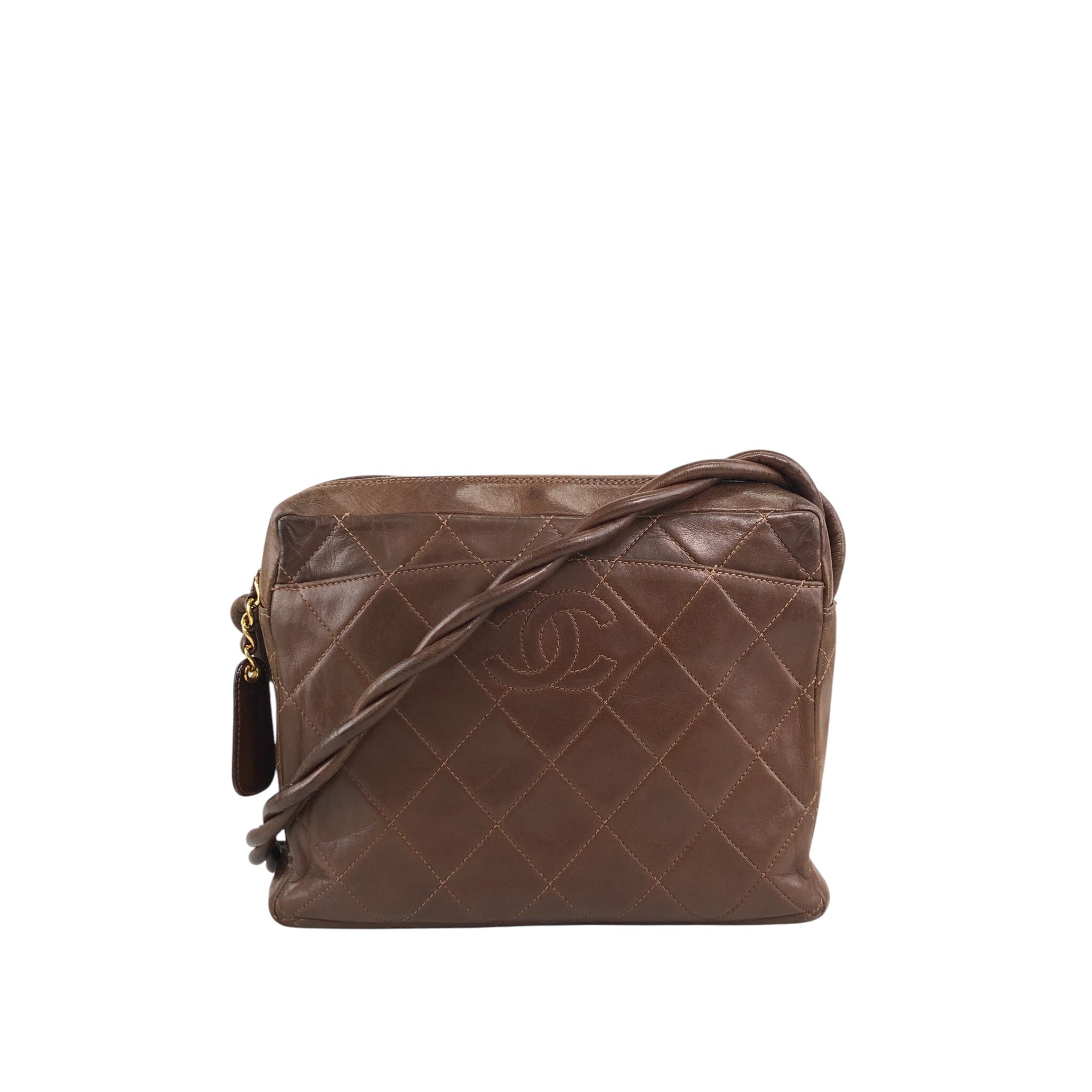 CHANEL シャネル ショルダーバッグ ブラウン ココマーク レザー