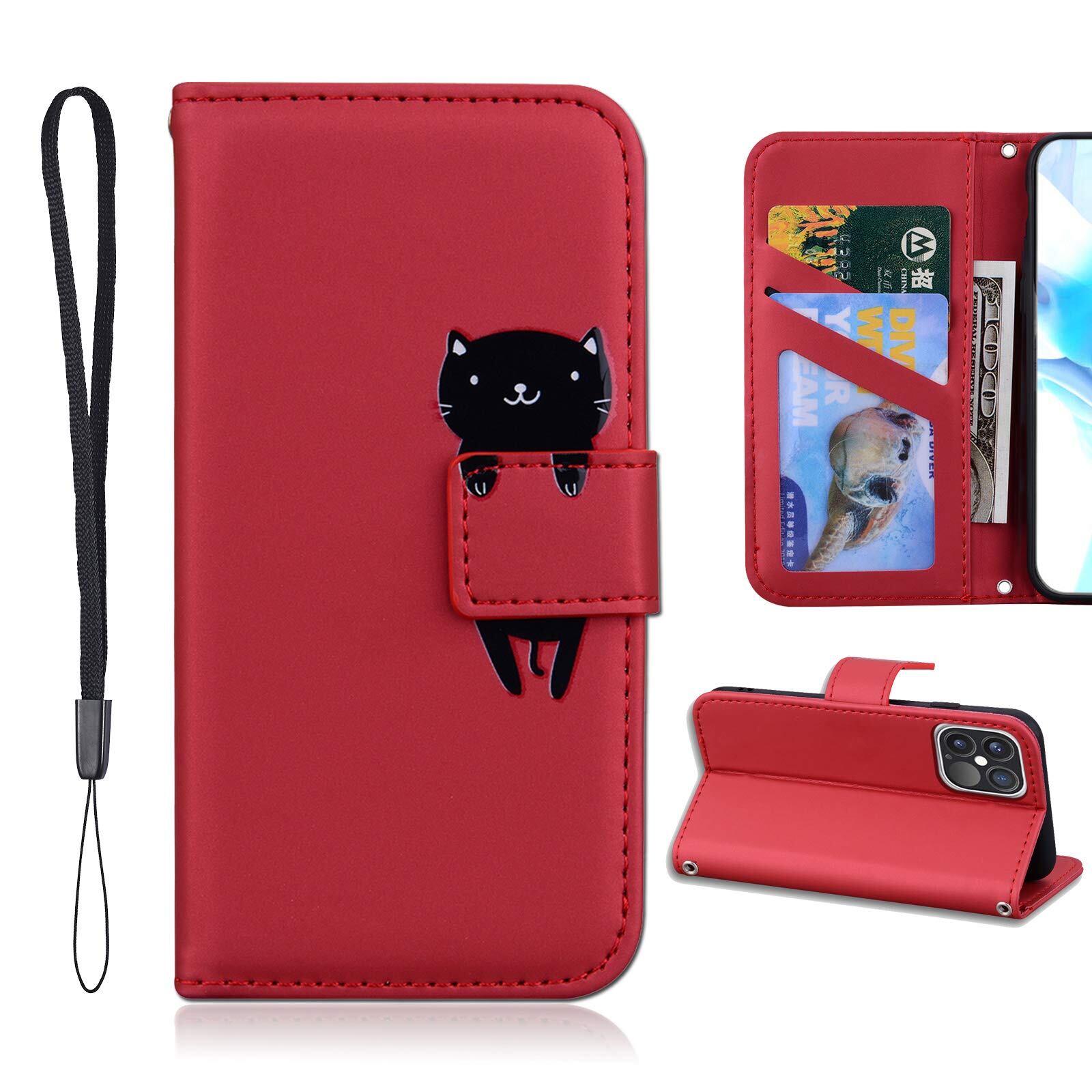 OPPO A73 ケース 手帳型 OPPO A73 手帳ケース おっぽ a73ケース オッポa73カバー 可愛い キャラクター 携帯ケース スマホケース 携帯カバー レザー 柔らかいTPUケース 肌触り良い革 スマホけーす ケータイケース カード収納 財布付き カードホルダー ベルトマグネット スタンド機能 猫 かわいい 動物柄 薄型 防水 ノート型 人気 おしゃれ 男女兼用 OPPO A73 対応 レッド