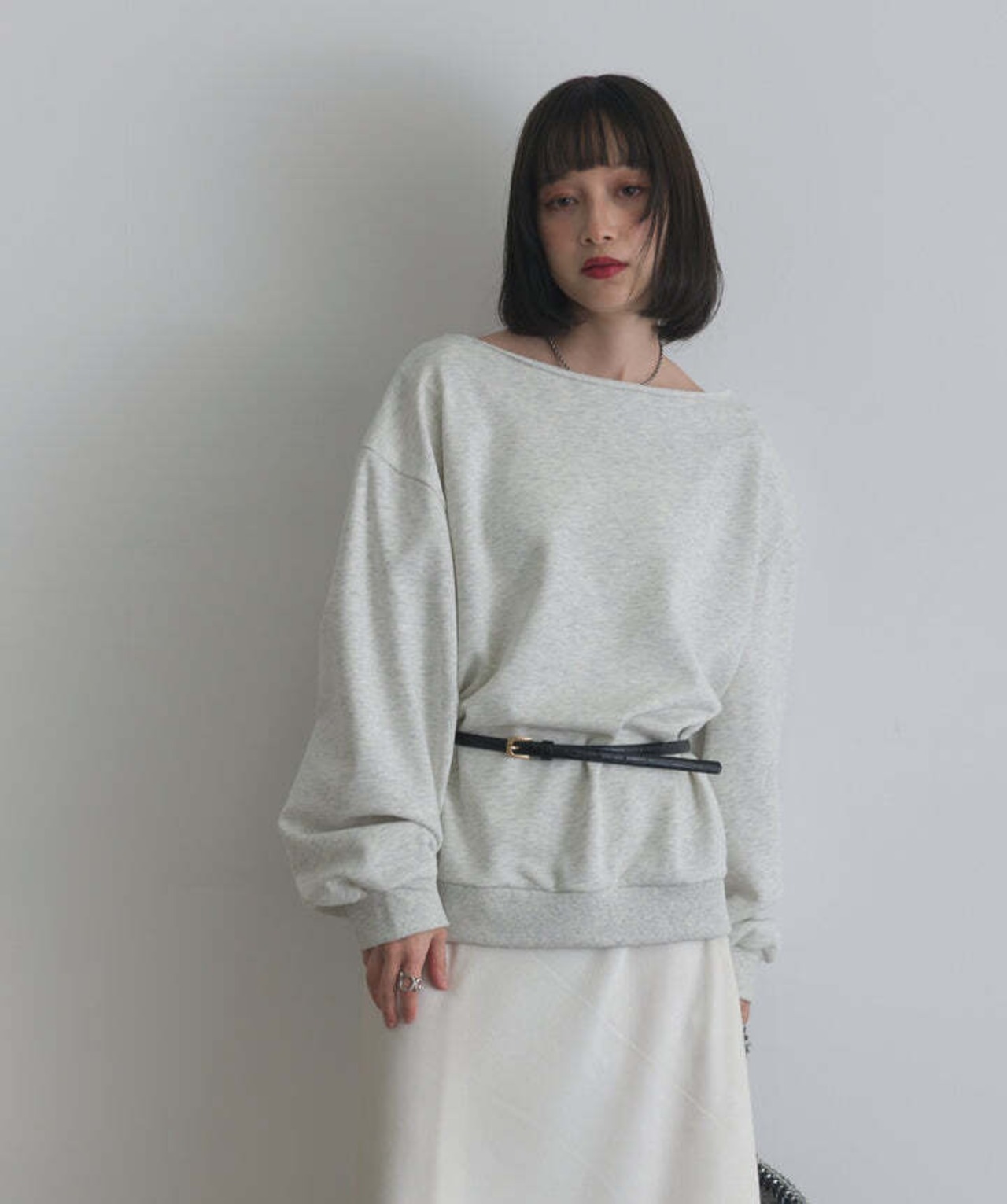 2176 ワンショルダースウェットプルオーバー oatmeal