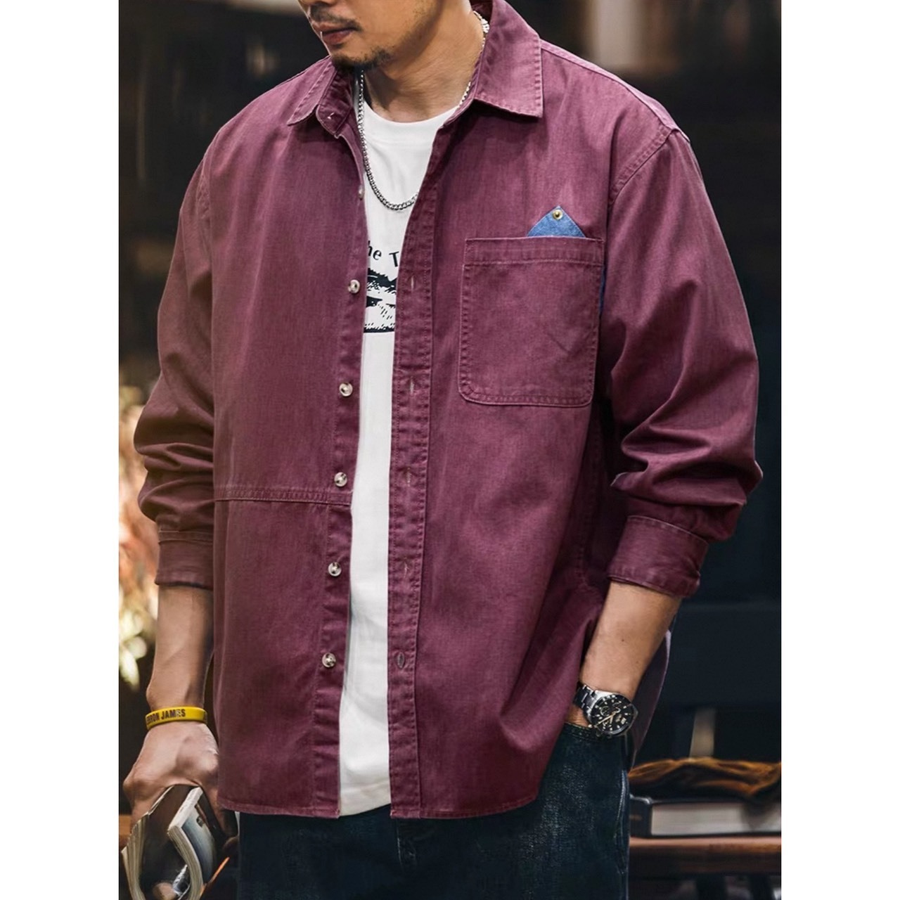Two-tone patch pocket shirt 1530 - 7