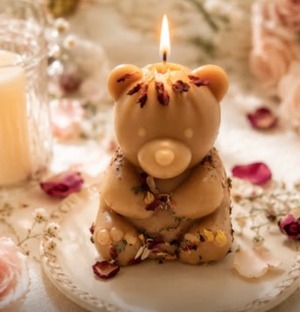 くまの天然蜜蝋キャンドル Natural Beeswax Bear Candle