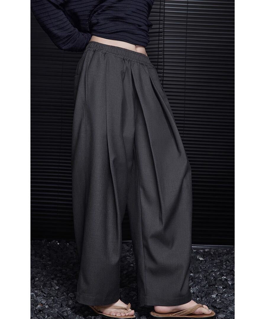 モーメントグレー◆ワイドレッグパンツ【p-20269】