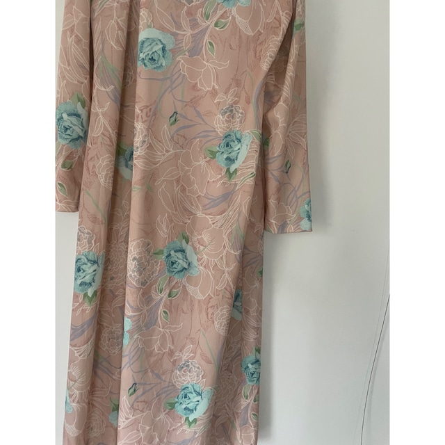 Flower long zip dress