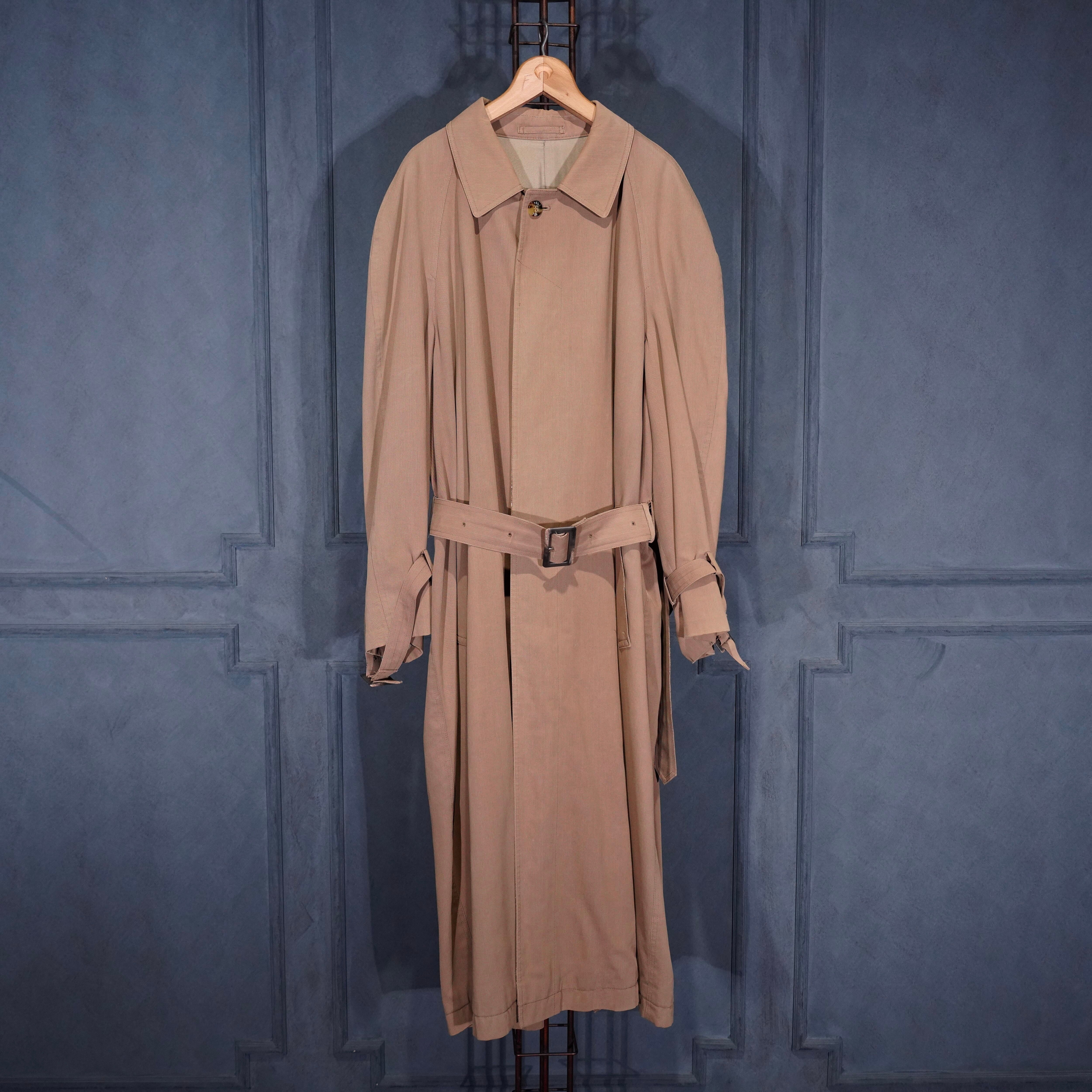YVES SAINT LAURENT COTTON SILK BELTED COAT/イヴサンローラン