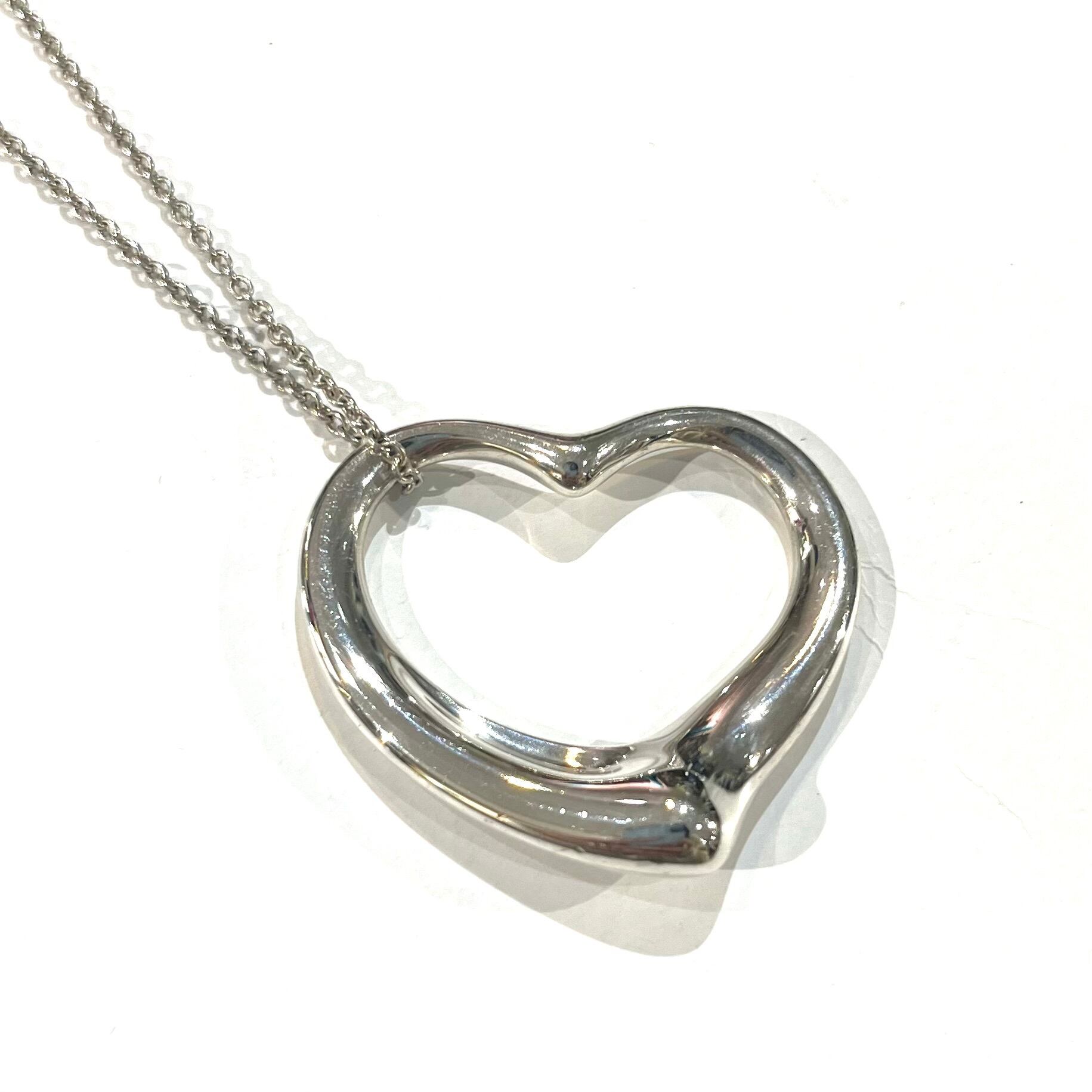 TIFFANY&CO.】 名品希少BIGオープンハート ペンダント 76cm TIFFANY&CO.】 名品希少BIGオープンハート ペンダント 76cm