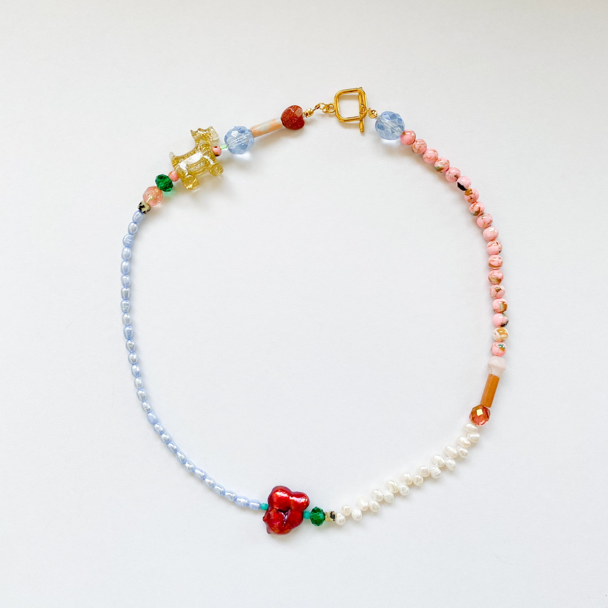 淡水パールとビーズのネックレス