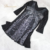 社交ダンス 衣装 スタンダード トップス レッスンウェア 練習着 A vivare アビバーレ 黒 ブラック系 スパンコール レース ロング丈 長袖 スパンコールドレス 練習用ドレス ダンス用トップス ブラックドレス レディース衣装 エレガント 長袖ドレス フォーマルダンス 踊り衣装 輝く衣装 パーティードレス 大人用 伸縮性あり