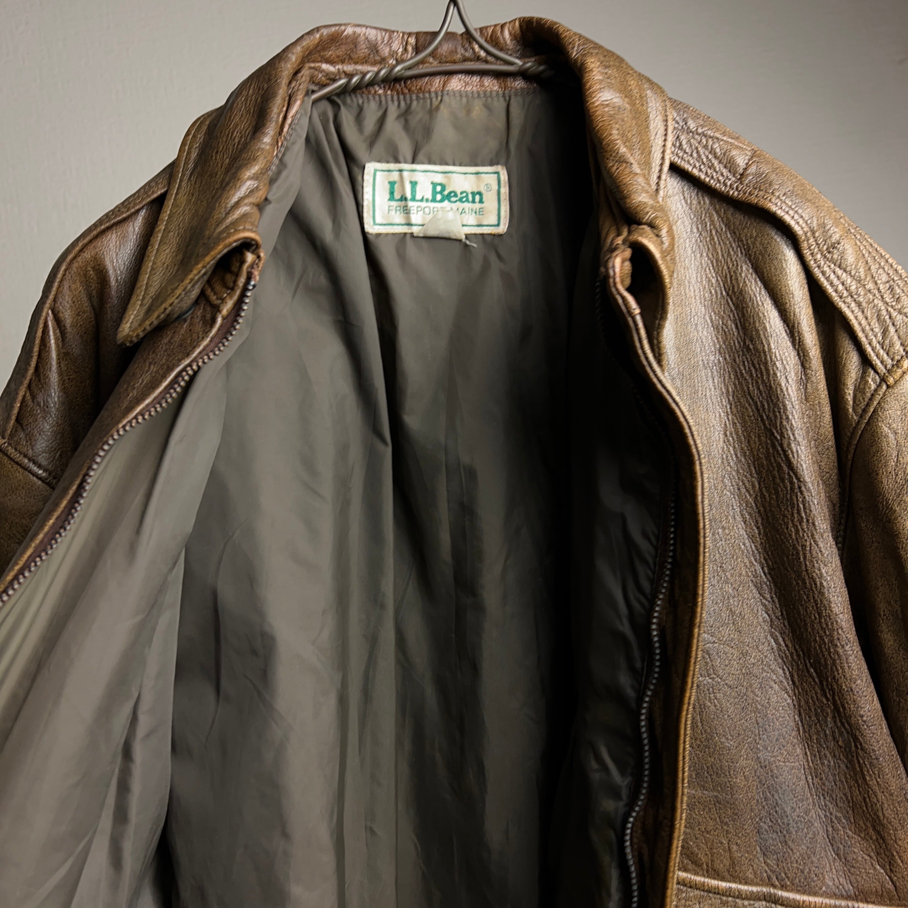 80's “L.L.Bean” A-2 Leather Flight Jacket USA製 80年代 エルエルビーン  レザーフライトジャケット【0929A97】