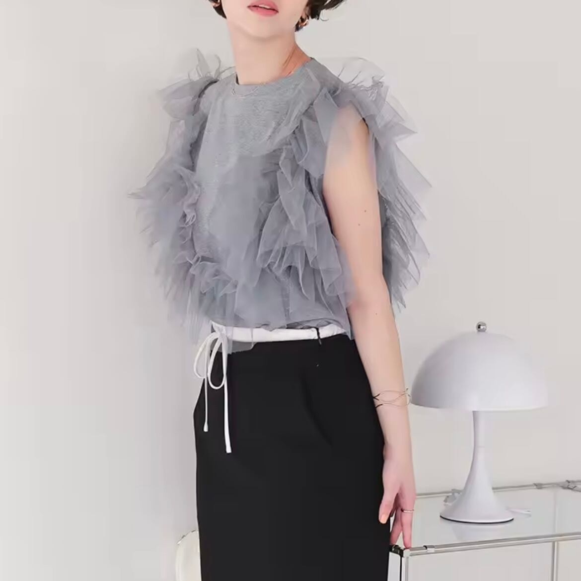 frills tulle 3way tops