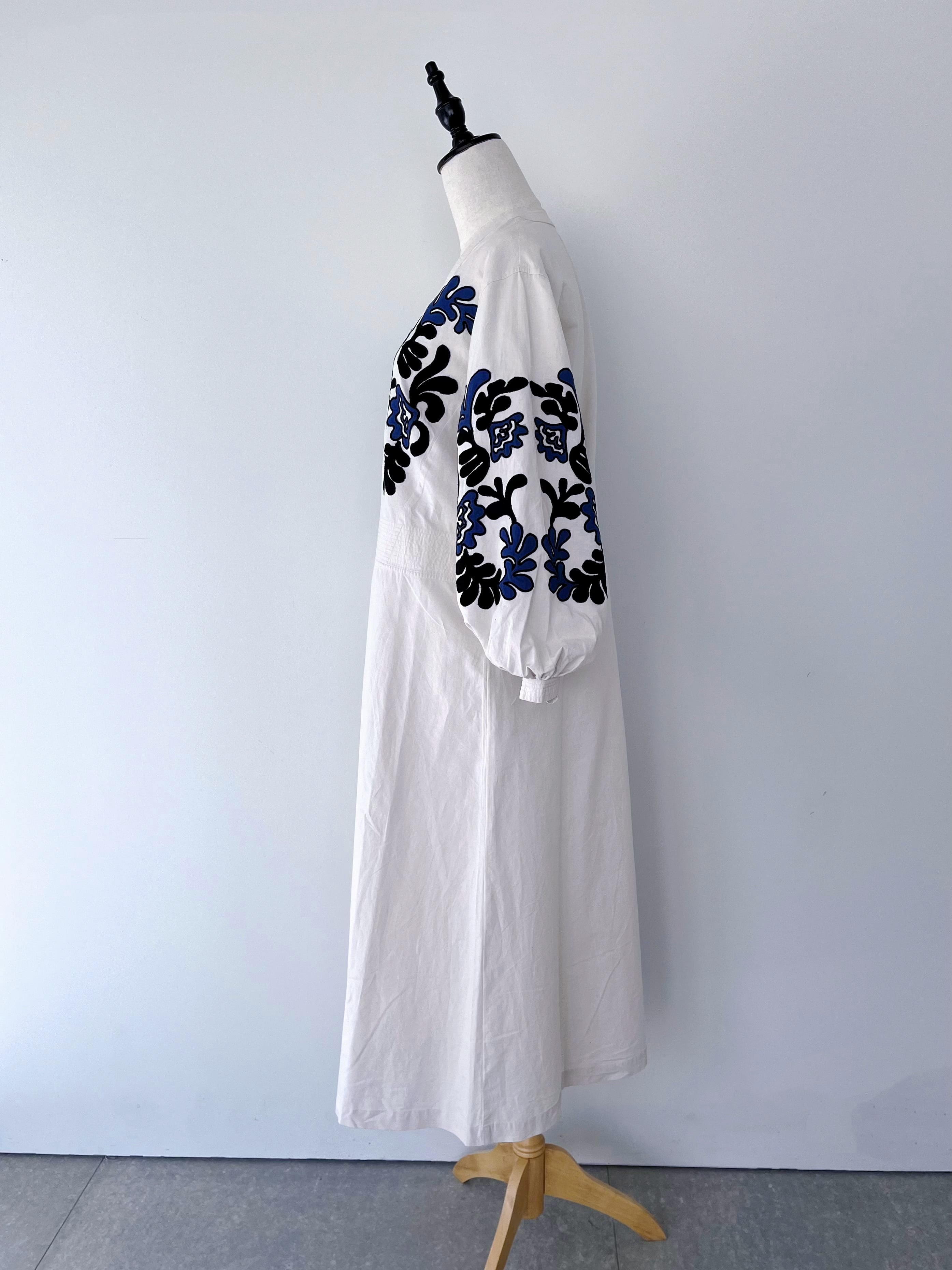 Sara Mallika Cotton Linen Patchwork Embroidery Dress | KOKO