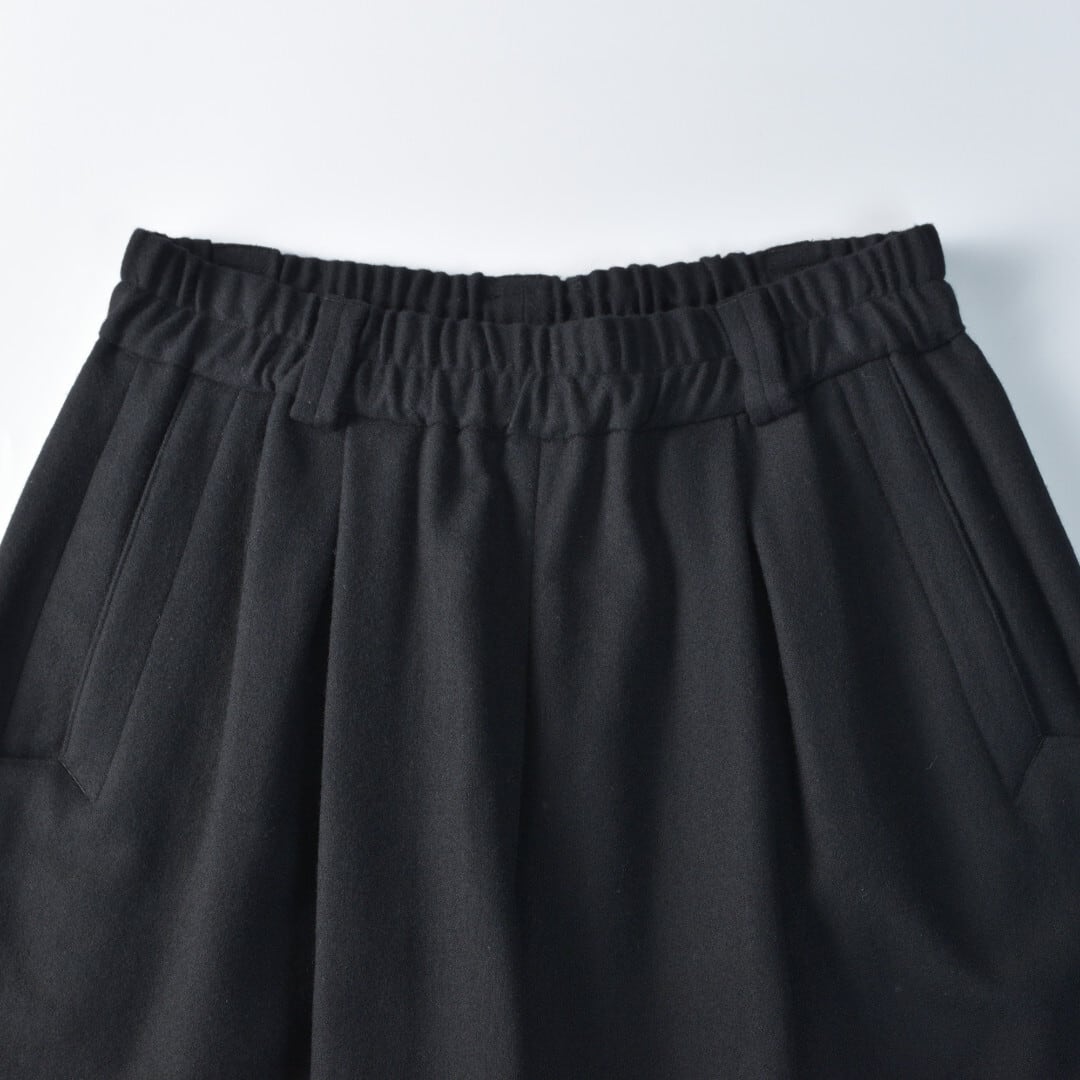 atelier naruse アトリエナルセ ウールフラノガウチョパンツ・ブラック