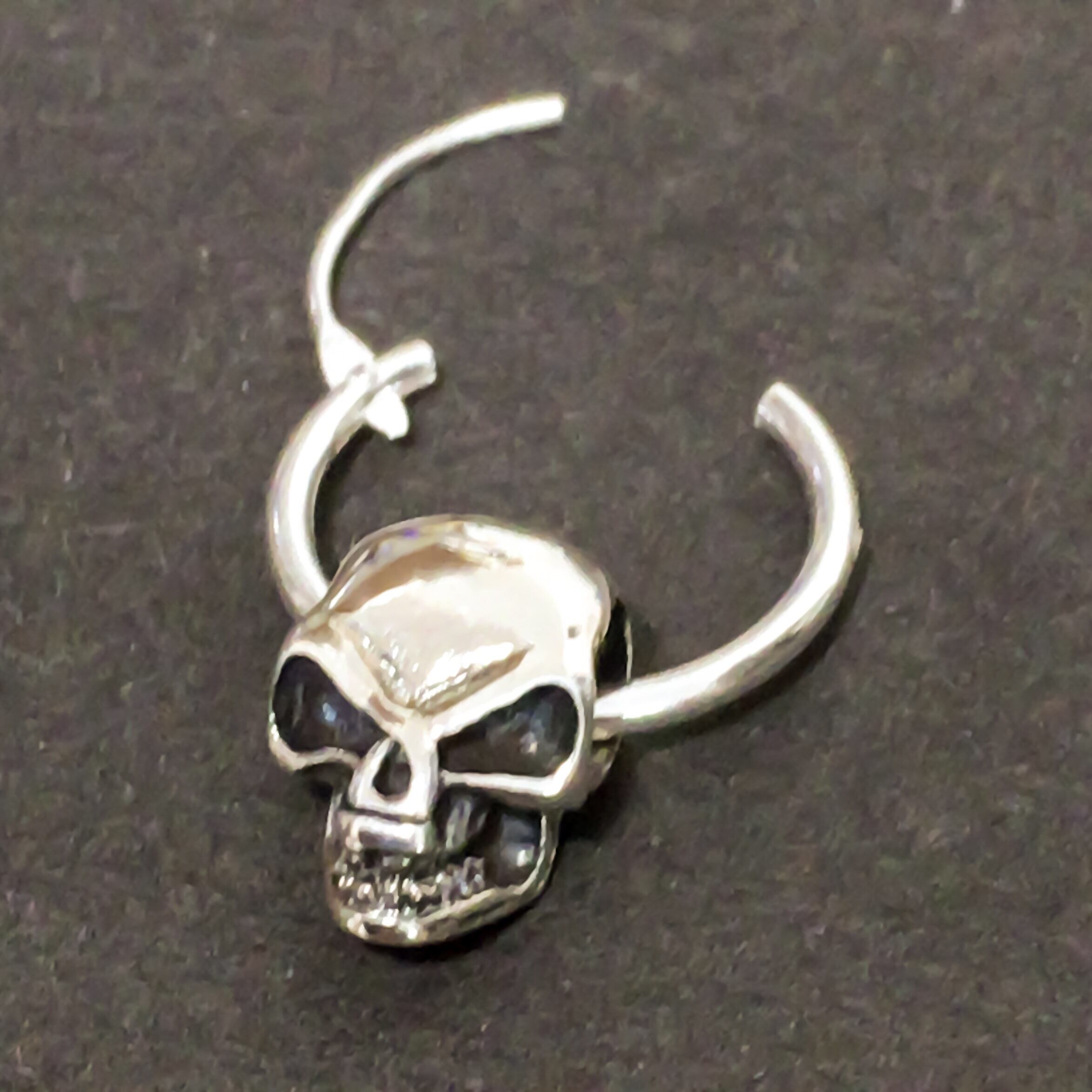 Silver925 スカルフープピアス メンズピアス シルバー925 当店