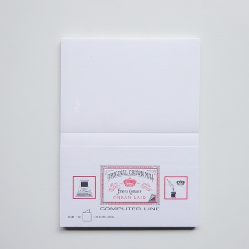 カード紙 二つ折りタイプ コンピューターライン 10340/13340 [ORIGINAL CROWN MILL] 20枚入り 160g/㎡