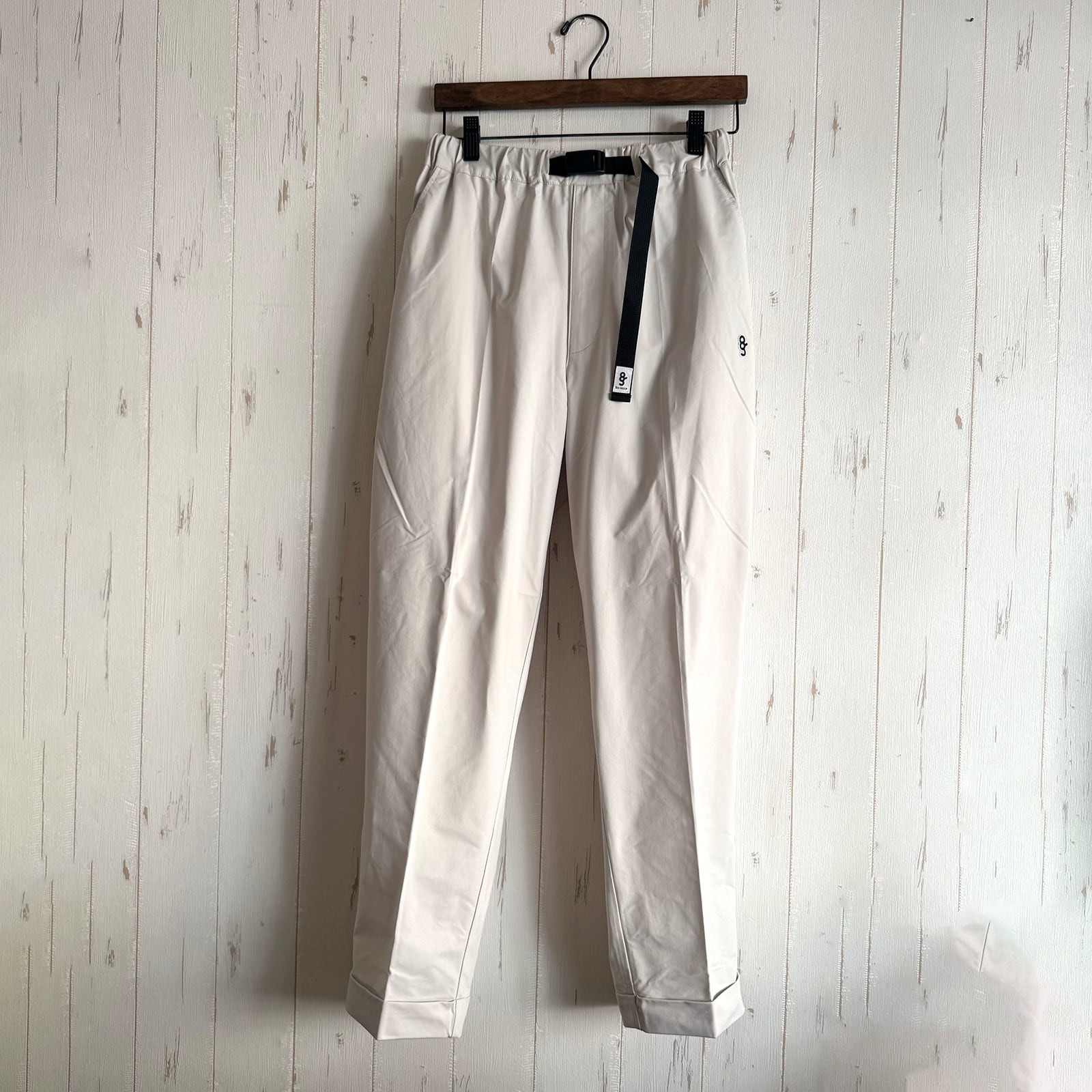 CENTER PRESS ADJUSTABLE PANTS -IVORY BEIGE-