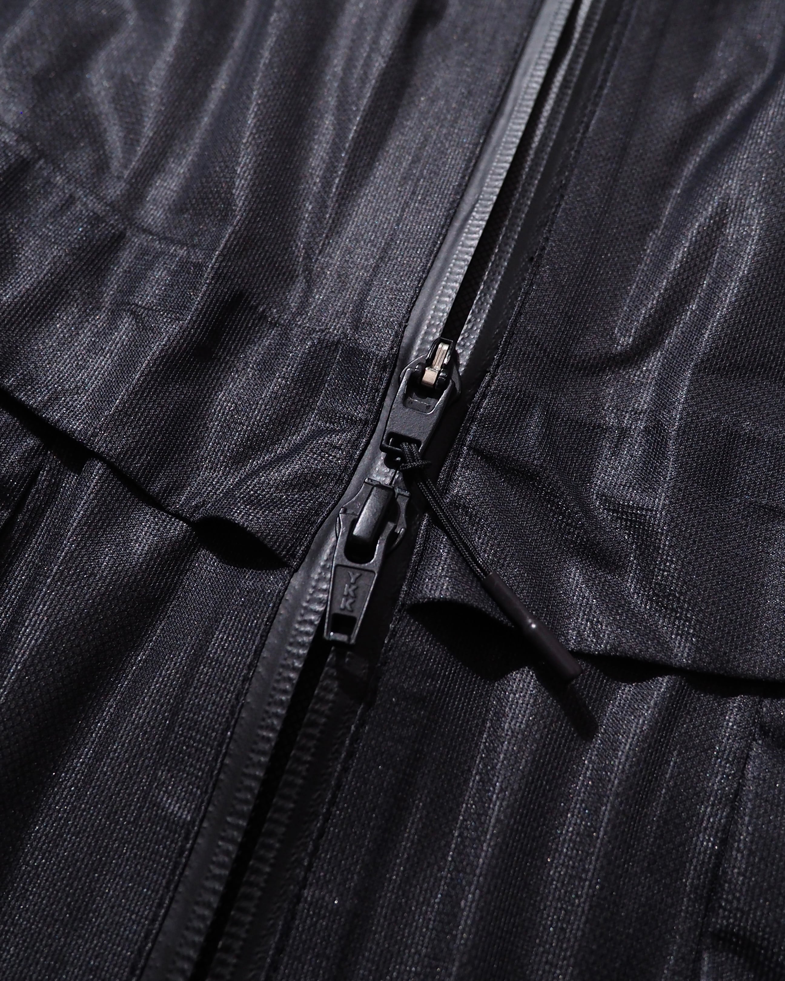 "Y-3(Yohji Yamamoto)" Black sheer Waterproof Nylon Tech Full zip jacket