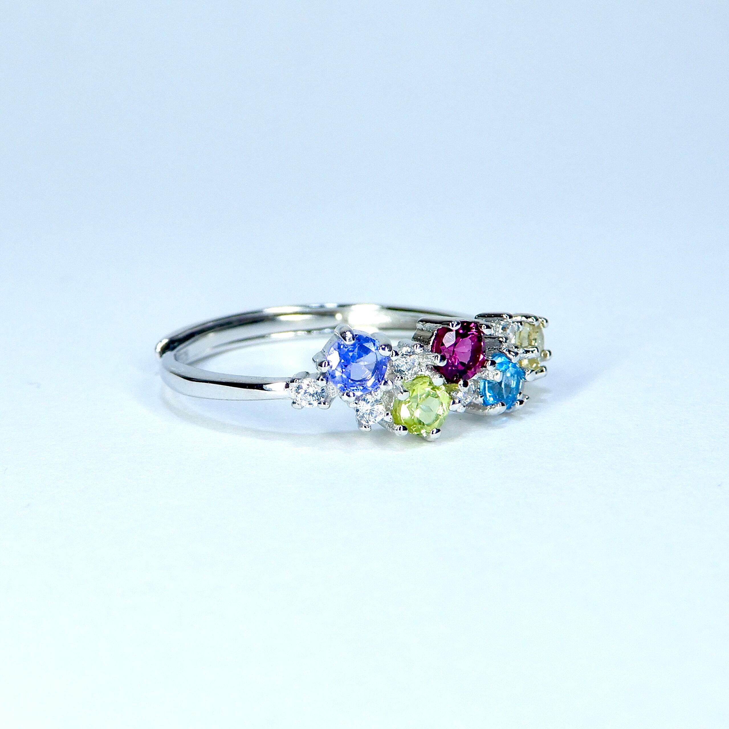 リースRing♦︎タンザナイト・ペリドット・ロードライトガーネット・ブルートパーズ・レモンクォーツ♦︎