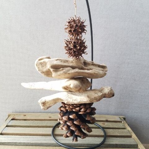 流木モビール マツカサ | Noto Naturalcraft 〜のとナチュラルクラフト