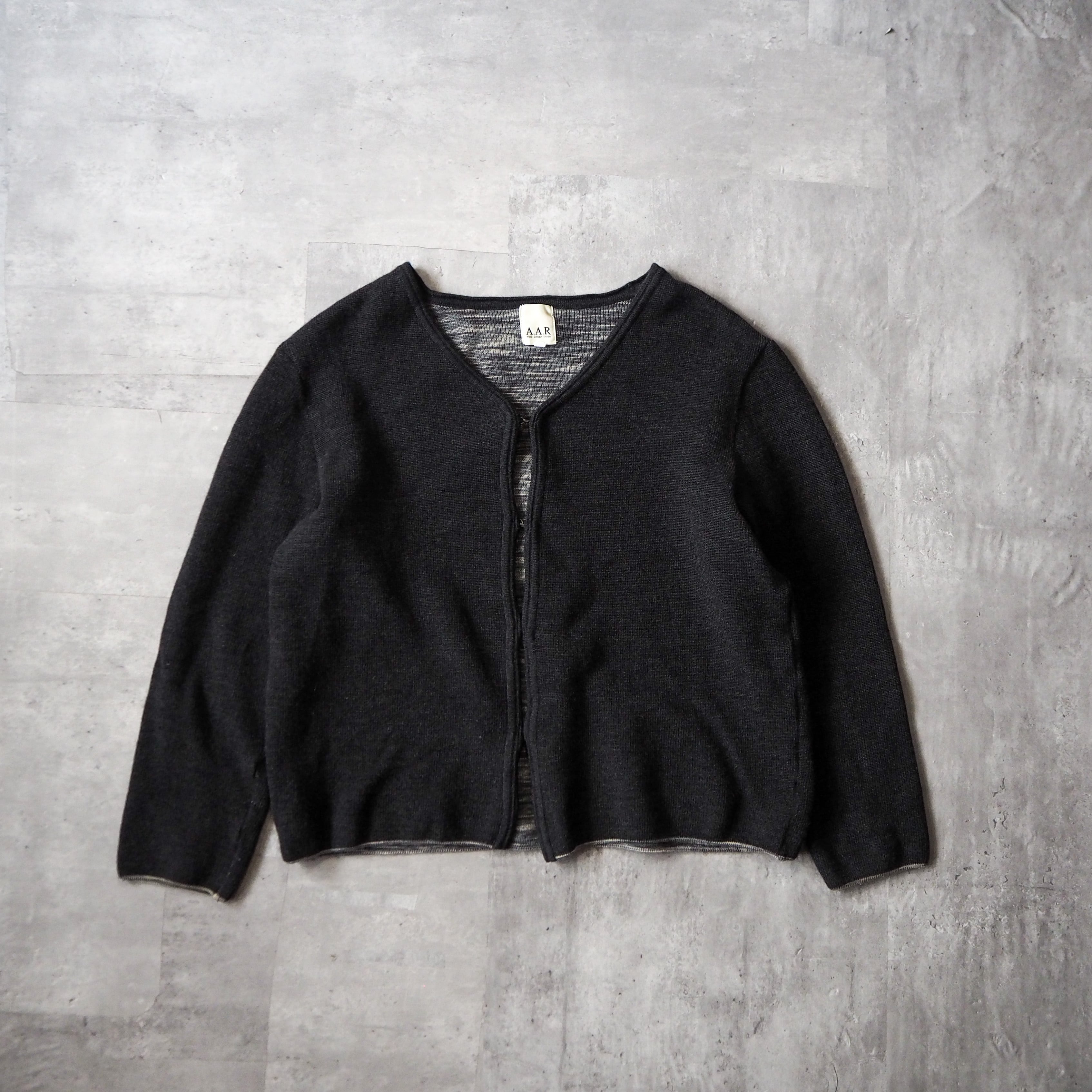 A.A.R” black wool knit cardigan エーエーアール ヨウジヤマモト