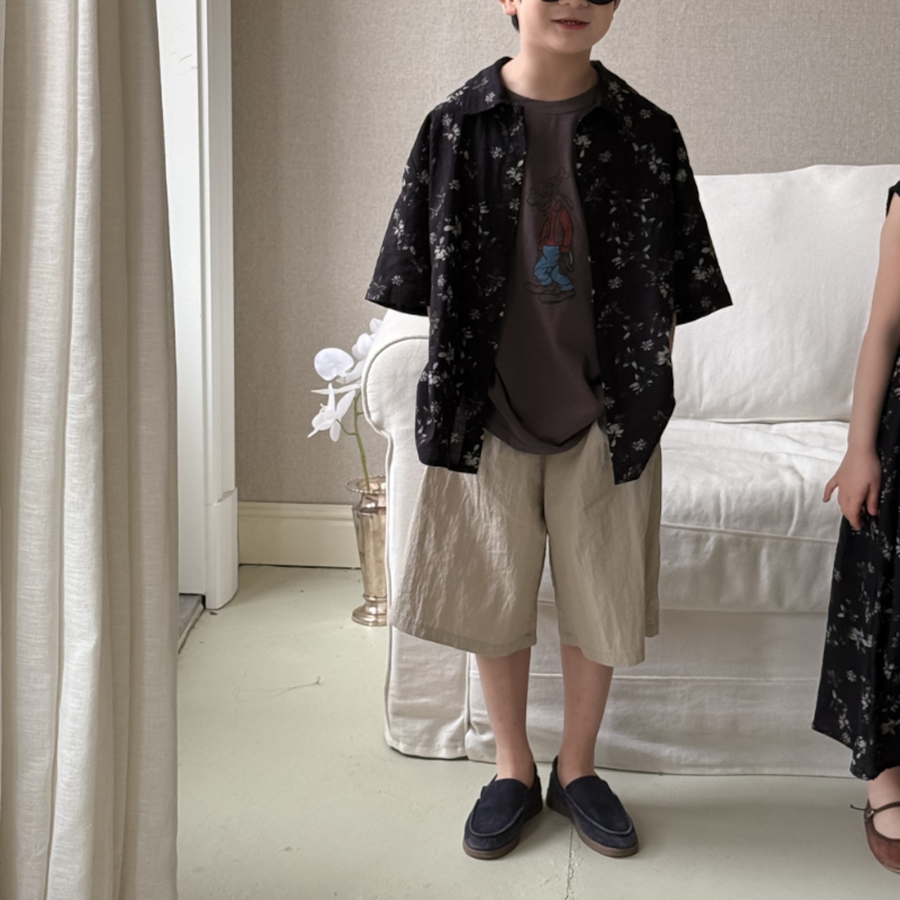 夏レトロ花柄プワンピースORシャツ