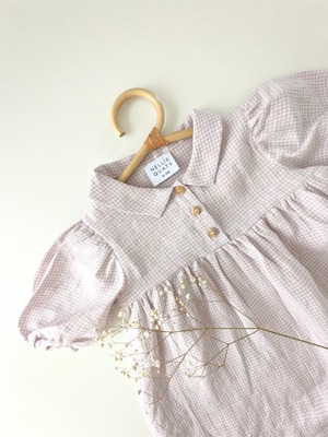 5-6y Duck,Duck, Goose Dress - Lavender Check Linen / Nellie Quats