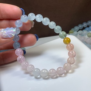 no5.爽やかパステル☆グラデーションミックスベリル ブレスレット