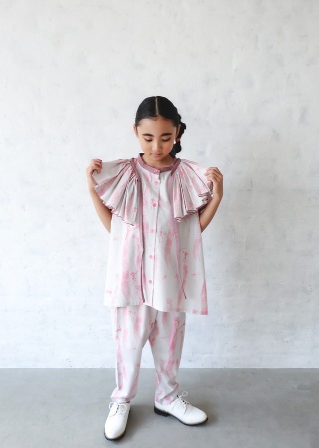 【25SS】michirico(ミチリコ)My dear Mexico TEX pants ピンク(S/M)パンツ メキシコ pink