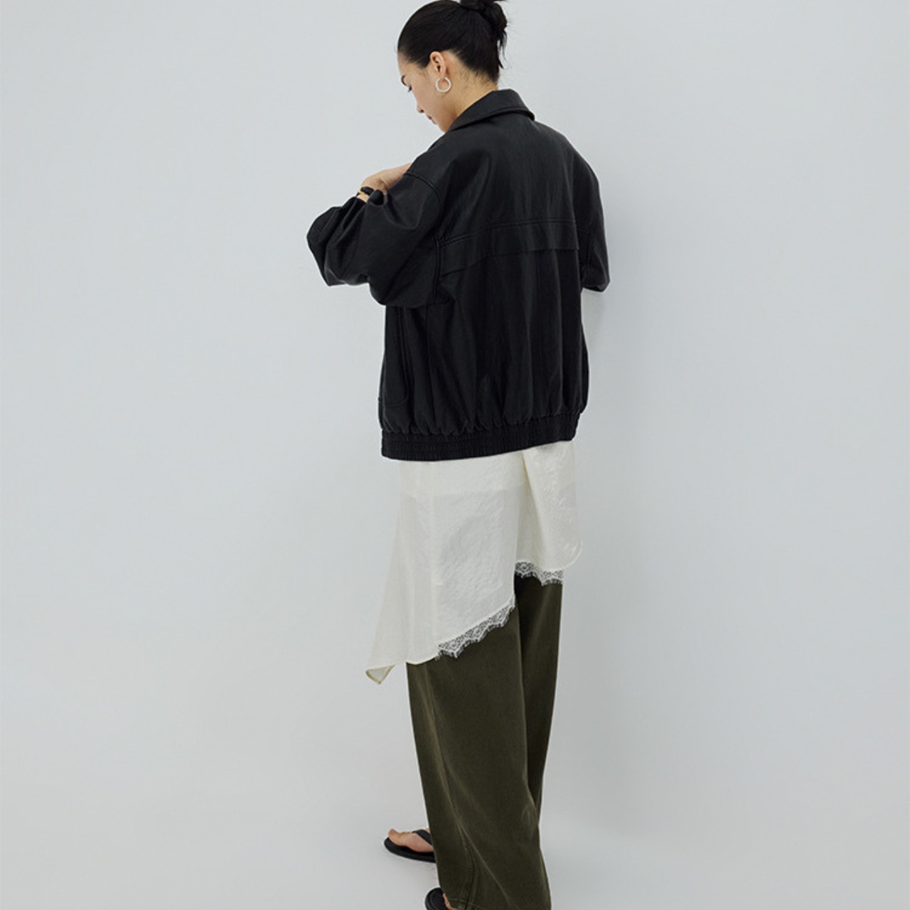 Lace Trim Asymmetrical Camisole T4379