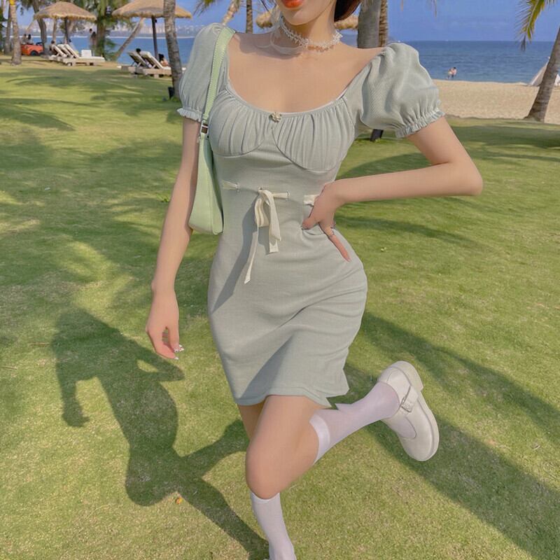 ウェスト薄手スカート サマードレス レトロ ストリート 大人ガーリー スウィート キュート カジュアル 夏物 ガールズファッション51311027761