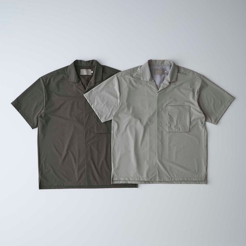 CURLY&Co./OPEN COLLAR SHIRT -solid-