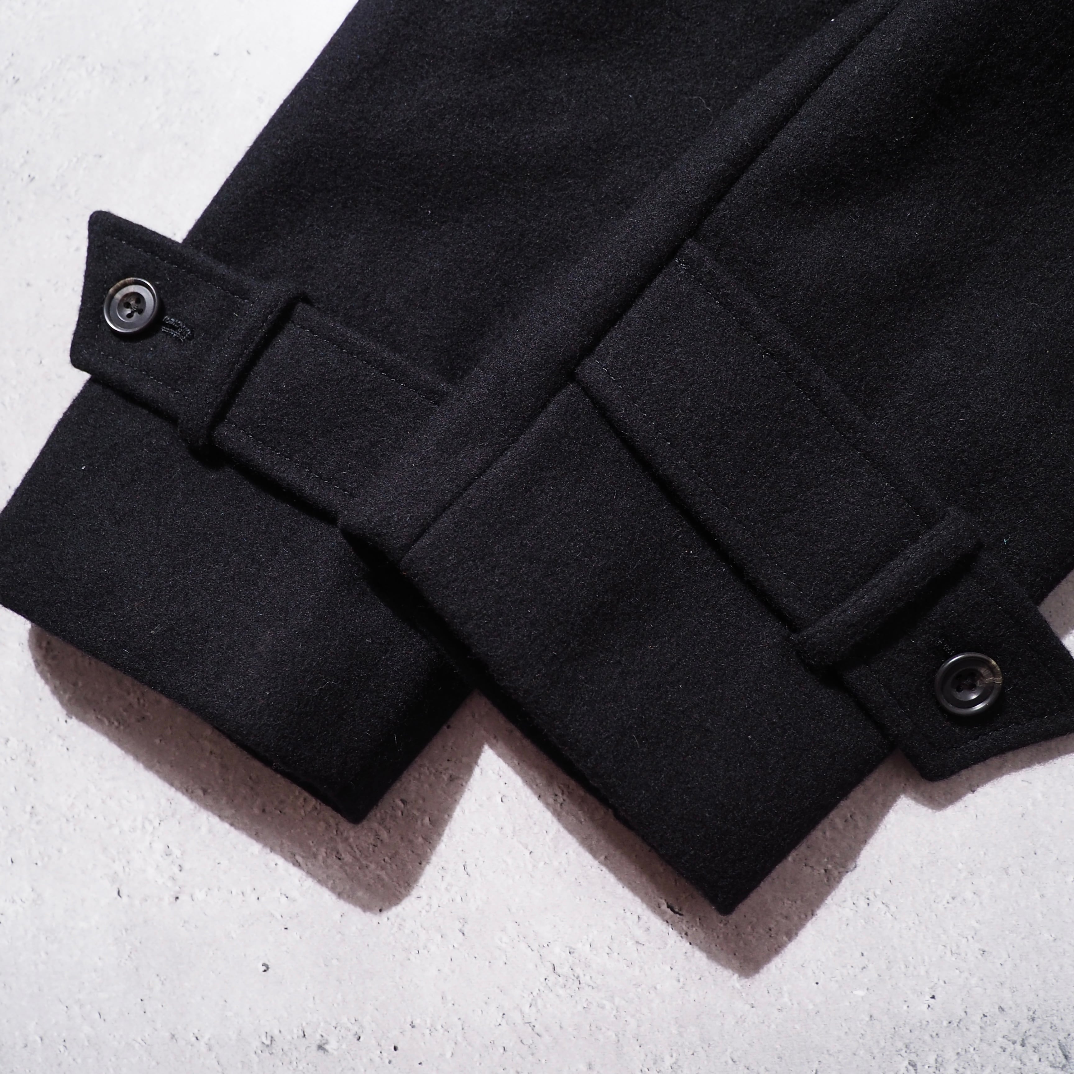 2000s ” PERSON'S ” deformation silhouette design Black wool coat