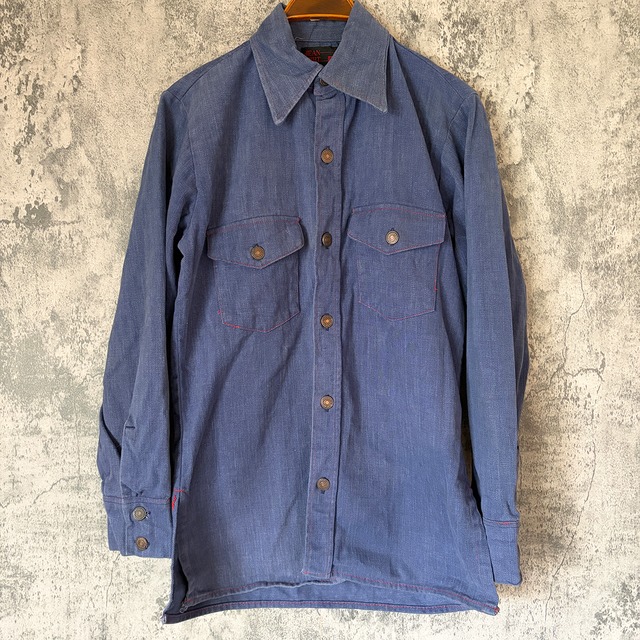 70s Vintage JC Penney  Blue Jean Shirt Jacket JCペニー ブルー ジーンシャツジャケット Size S~M 中古