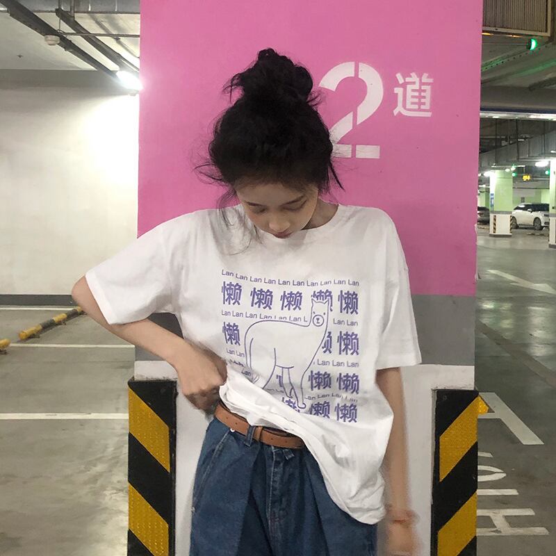 スタイルルーズプリント柄Tシャツ カジュアルサマートップス 夏物 ケッペル9417726702