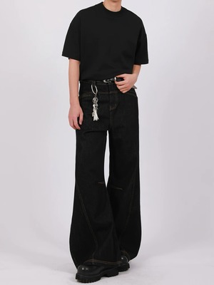SEROEVER Deconstructed Wide-Leg Denim