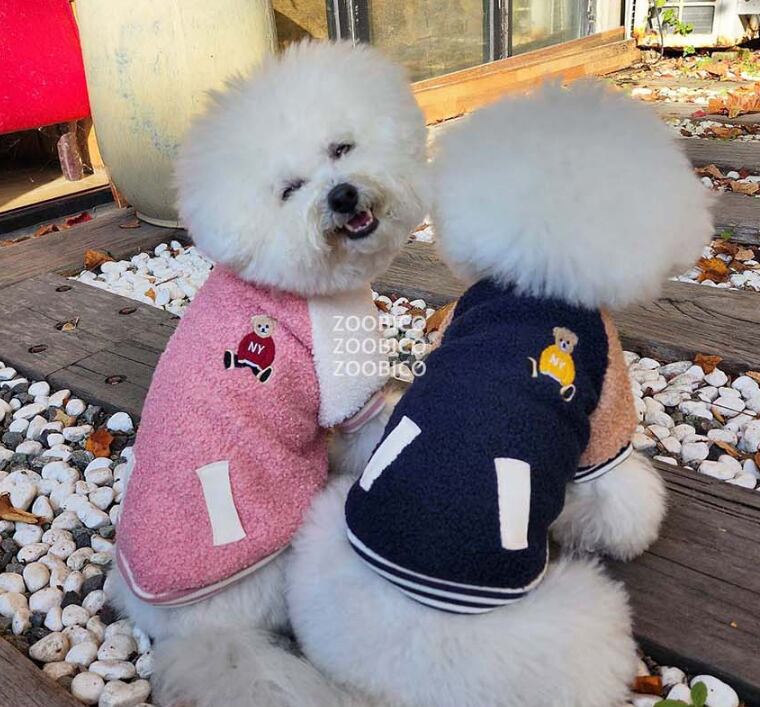 【SALE】 baseball top XS ~ 2XL 2color  /  犬服 秋冬 新作 長袖 シンプル ドッグウェア トップス トレーナー Tシャツ ワンコ服 もこもこ お揃い 可愛い 犬の服　b11