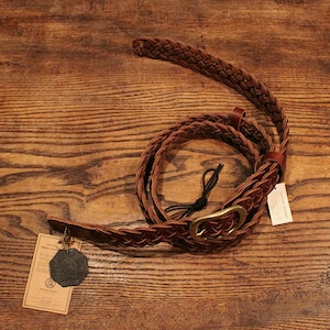 Braided Leather Strap / Dark Brown