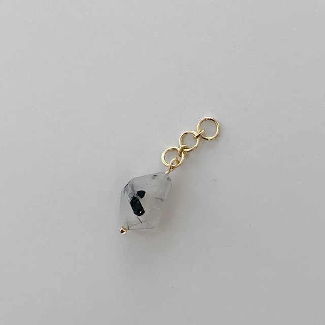 black tourmaline in quartz charm