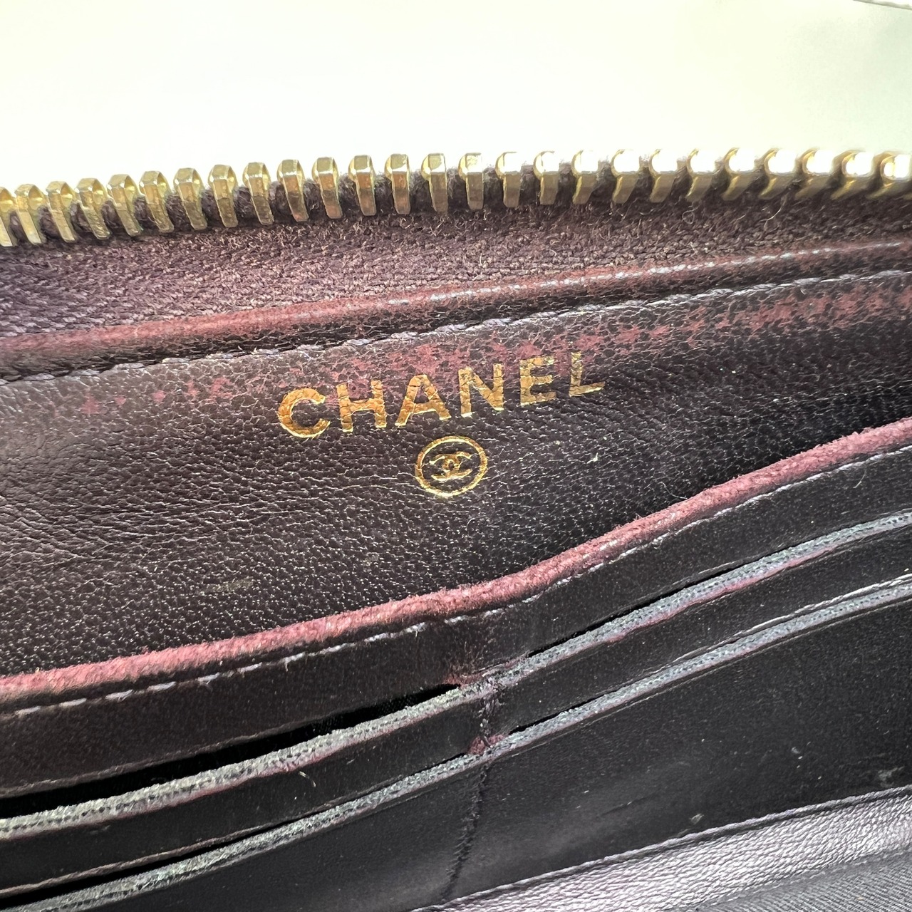 CHANEL シャネル ココマーク  ラムスキン 長財布 パープル A-9521