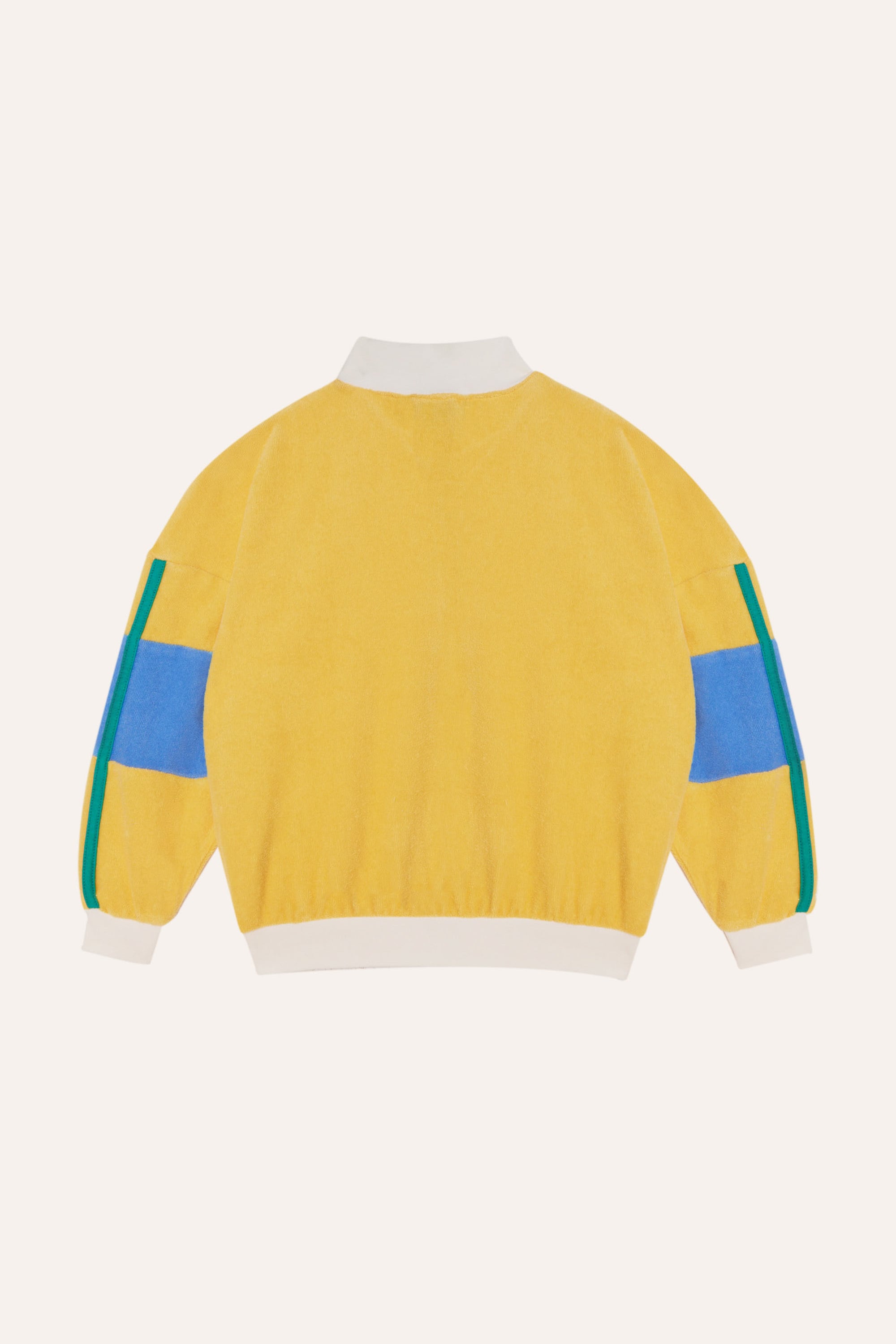 the campamento】Yellow Color Block Kids Zipped Sweatshirt | Loulou
